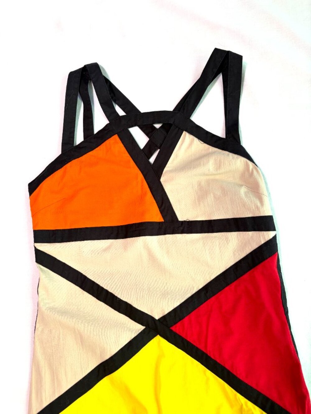 Pygmees mini dress L colorblock stretch - Picture 3 of 9